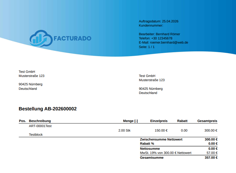 Professional PDF invoice with custom branding Professional PDF invoice with custom branding